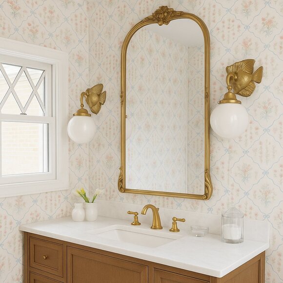 Vintage 1980s Floral Diamond Motif Wallpaper - Picture 11 of 12